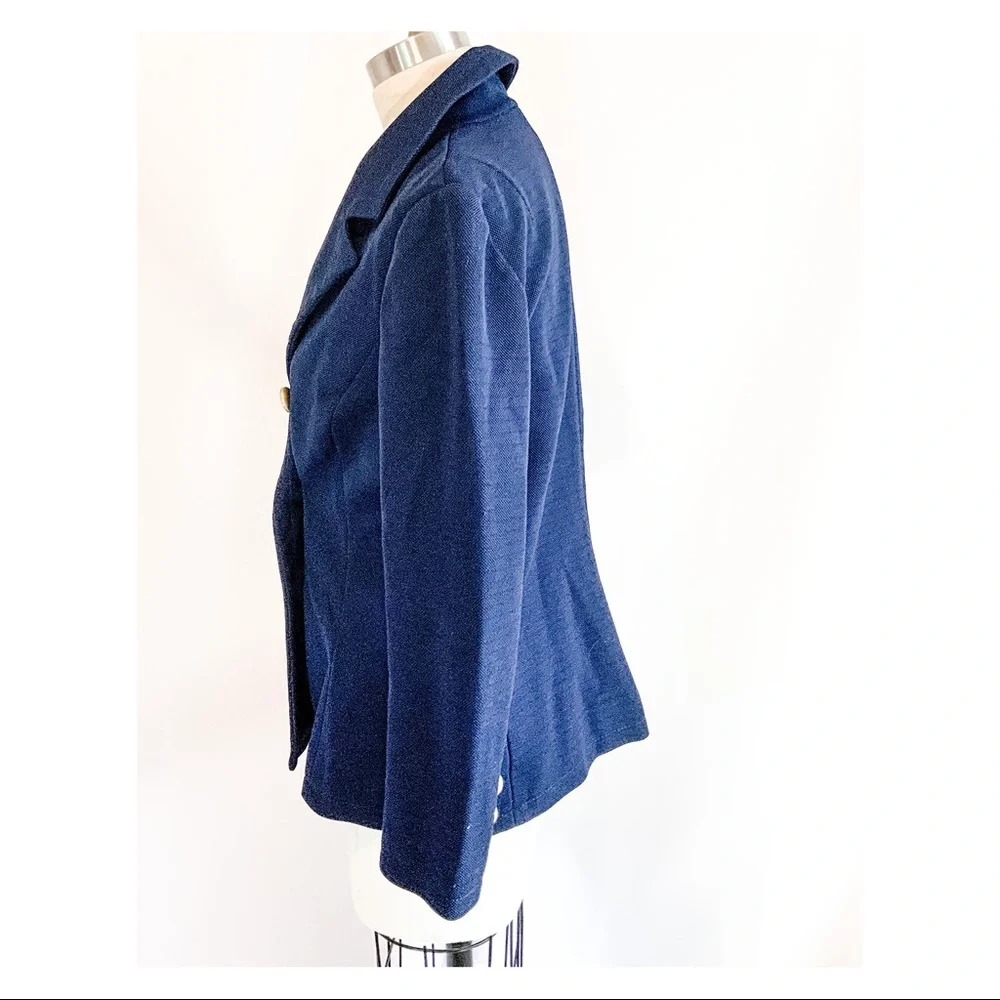 Neiman Marcus vintage 1970s double breasted navy blue blazer - Picture 7 of 7